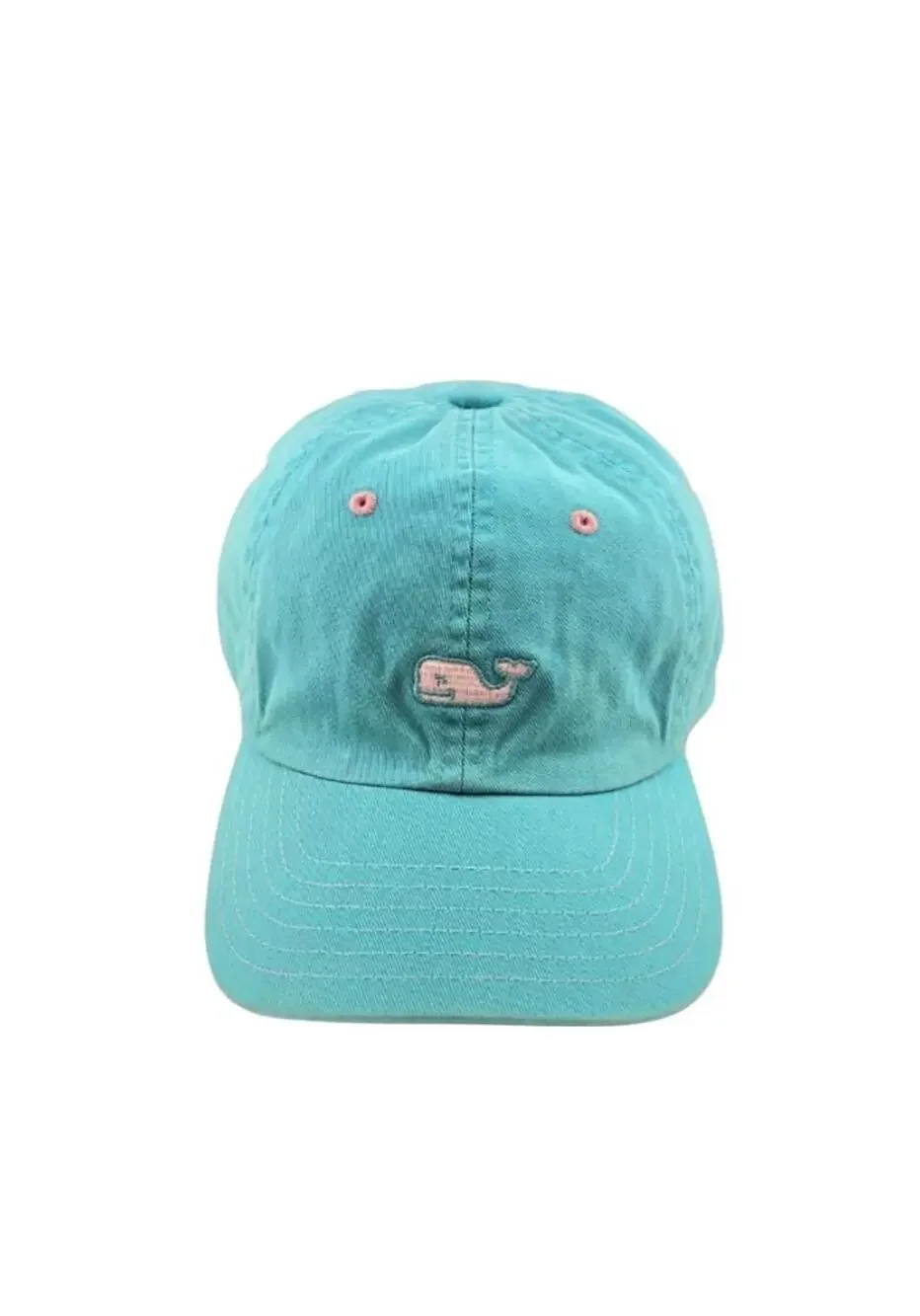 Vineyard Vines Unisex Youth Baseball Cap Aqua Blue Pink Whale Logo Hat